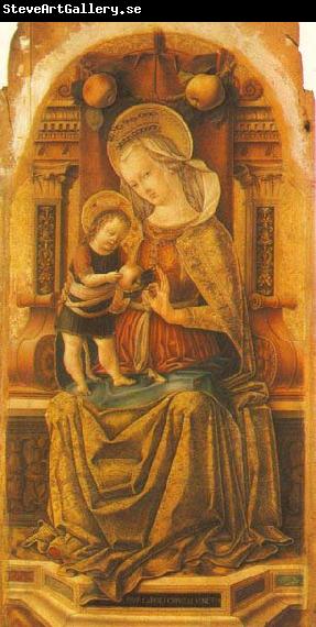 CRIVELLI, Carlo Virgin and Child Enthroned around